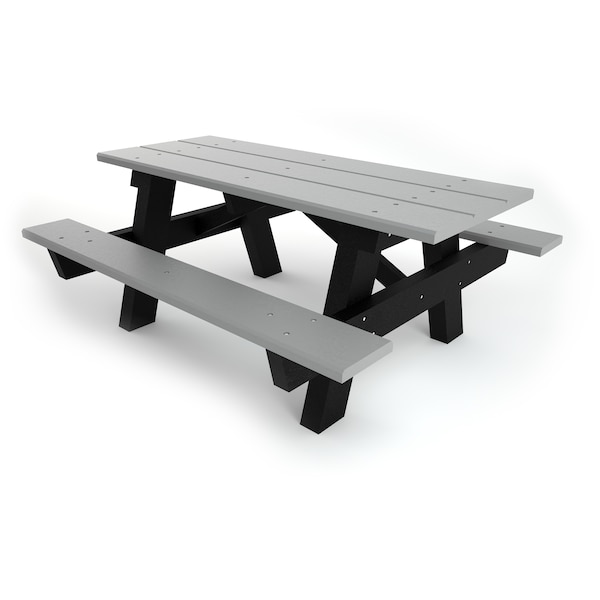 Frog Furnishings Gray 6' A-Frame Table with Black Frame PB APIC6GRA - main